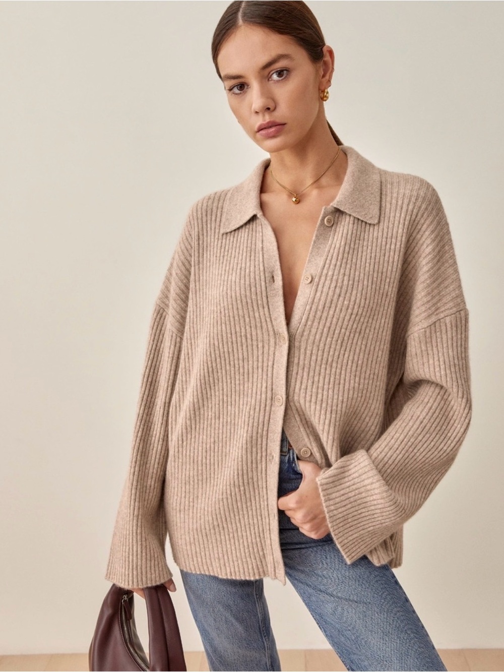 Reformation fantino cashmere cardigan sweater